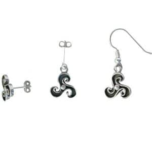 Boreray Silver Celtic Triscal Earrings