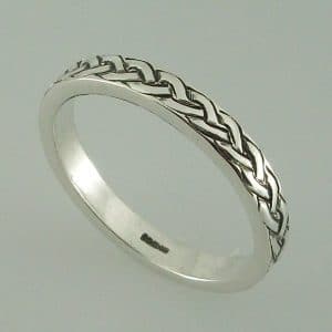 Breton Band Silver Celtic Knotwork Ring
