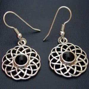 Calanais Onyx Silver Earrings