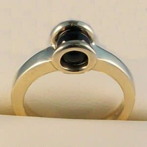 Gold Black Agate Ring Callanish