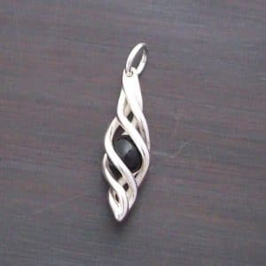 Eilidh Black Agate Silver Pendant