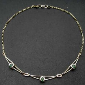 Aventurine Gold Necklace 3 Link Enya
