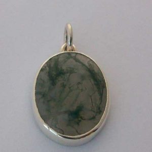 Silver Moss Agate Pendant