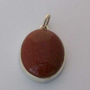 Silver Red Goldstone Pendant