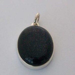 Silver Blue Goldstone Pendant