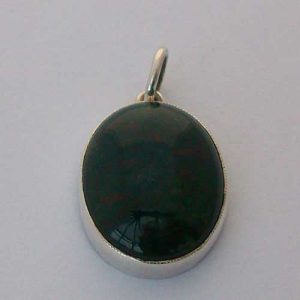 Silver Blood Stone Pendant