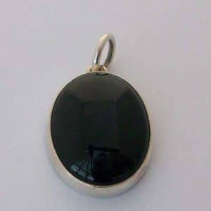 Silver Black Agate Pendant