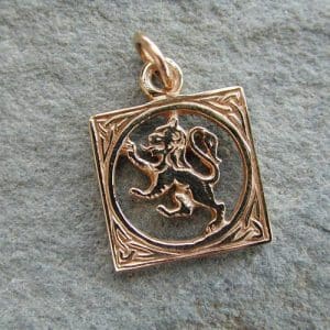 Lion Rampant Gold Pendant 