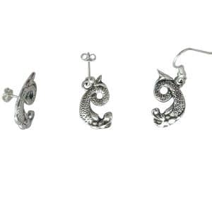 Ornais Silver Celtic Mermaid Earrings