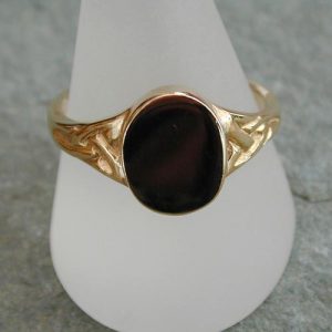 Oval Celtic Gold Signet Ring