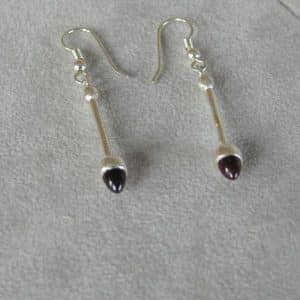 Sollas Silver Earrings Garnet