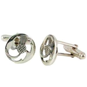 Glenshiel Thistle Silver Cufflinks