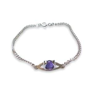 Enya Amethyst Single Charm Bracelet
