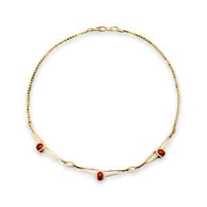 Carnelian Gold Necklace 3 Link Enya
