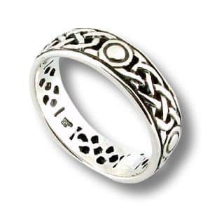 Iona Open Silver Celtic Ring