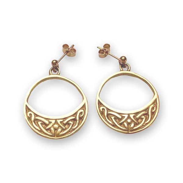 Lasgaich Gold Celtic Earrings