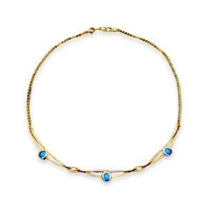 Turquoise Gold Necklace 3 Link Enya