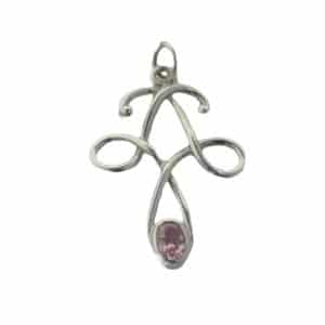 Aird Silver Pink CZ Pendant