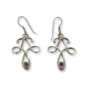 Aird Silver Pink CZ Earrings