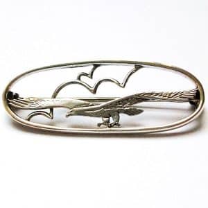 Eagle in flight brooch
