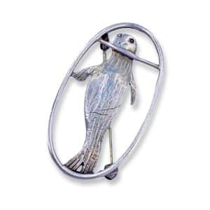 Seal Silver Brooch
