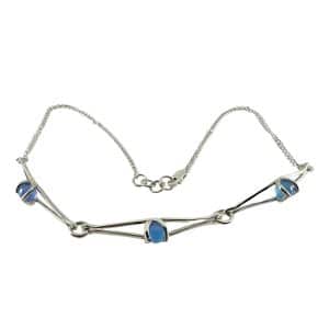Enya Blue Agate Silver Necklace